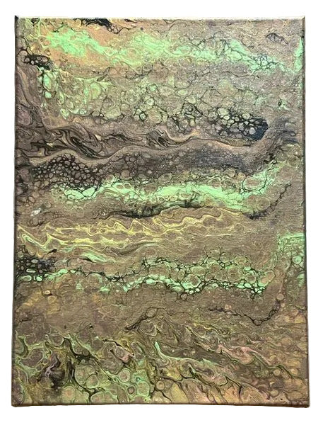 13 - 12x16" Shifting Sands Original Acrylic Painting (Light coat of Green Glitter)