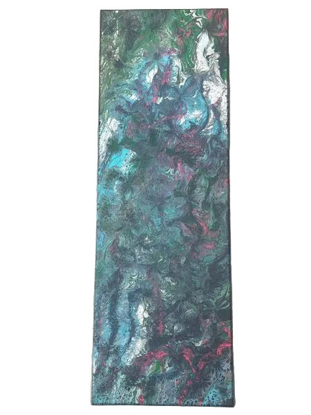 10x30" 257 - A Floral Balloon Kiss Garden Original Acrylic Painting (Holigraphic Glitter)