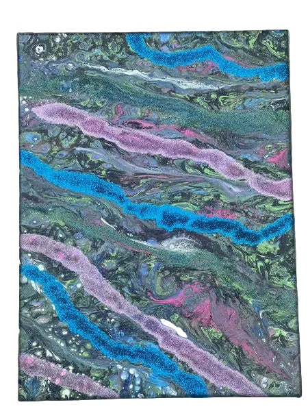 12x16" 259 - Glitter Streams Original Acrylic Painting