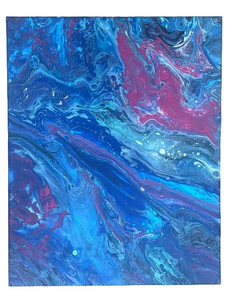 16x20" 266 - Neon Red River Original Acrylic Painting