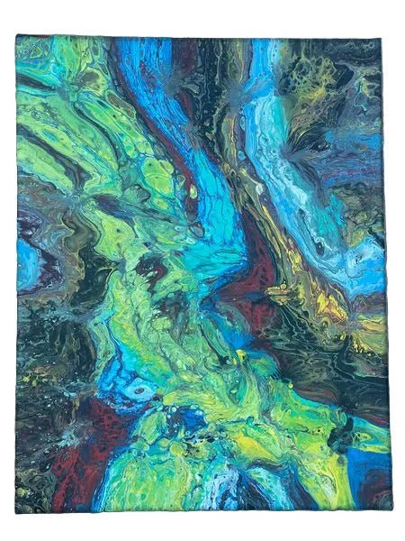 11x14" 276 - Rushing Topaz Original Acrylic Painting