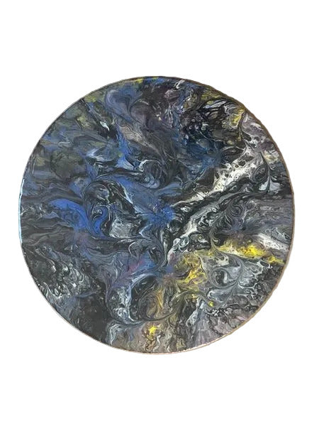 12" 287 - Metallic Blue Twist Original Acrylic Painting