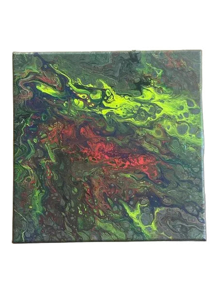 12x12" 288 - Neon Mountain Side Original Acrylic Painting
