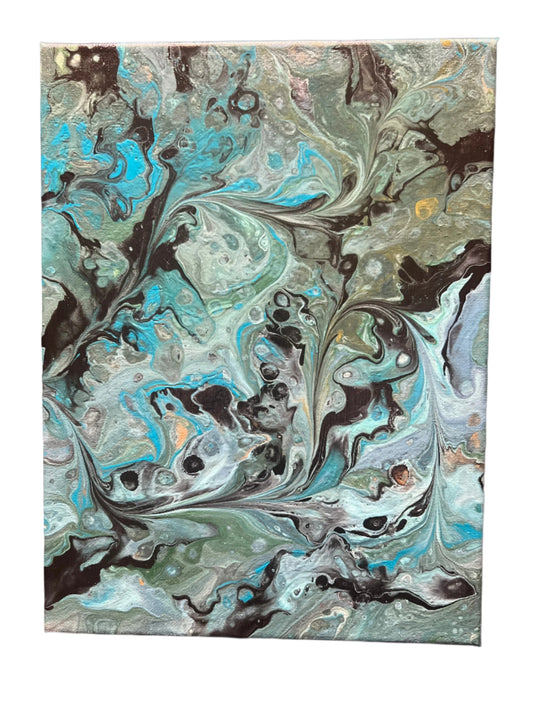 9x12" Dirty Cup Pour Original Painting