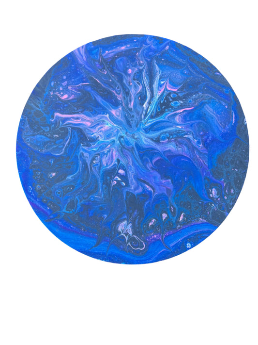 14" Round Canvas Original Blowout Painting