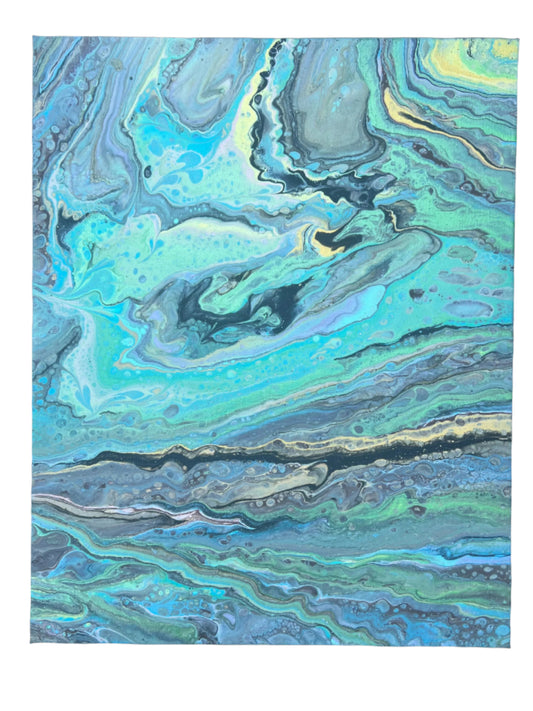 16x20" Dirty Pour Original Acrylic Painting (Natural Painting no Gloss)
