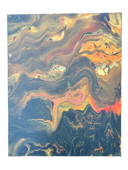 16x20" Metallic Gold Original Fall Painting