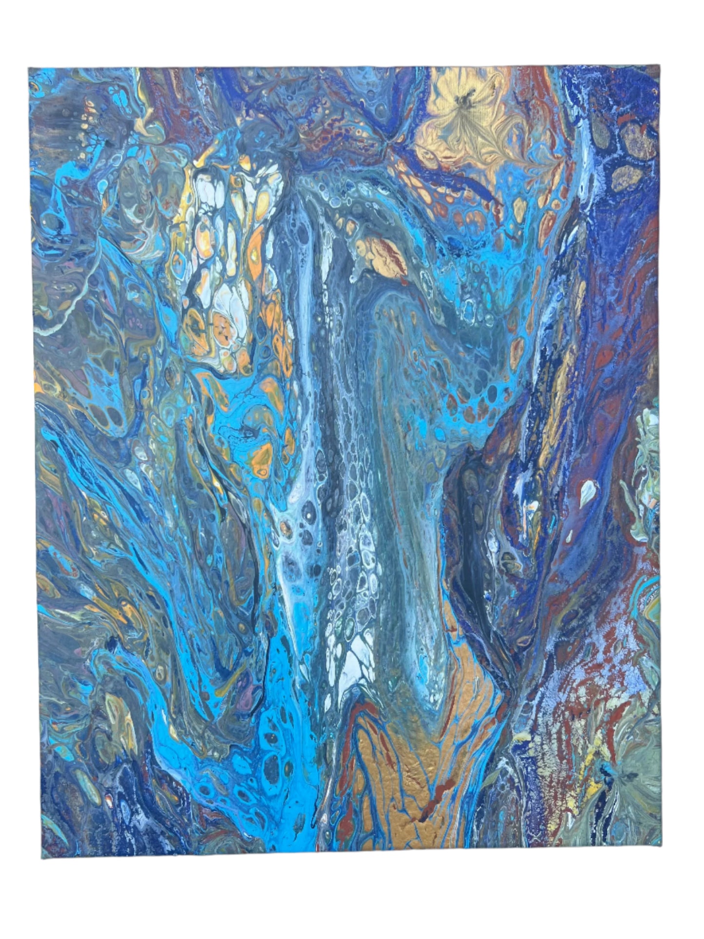 16x20" Original Earth Tone Dirty Pour Abstract Painting